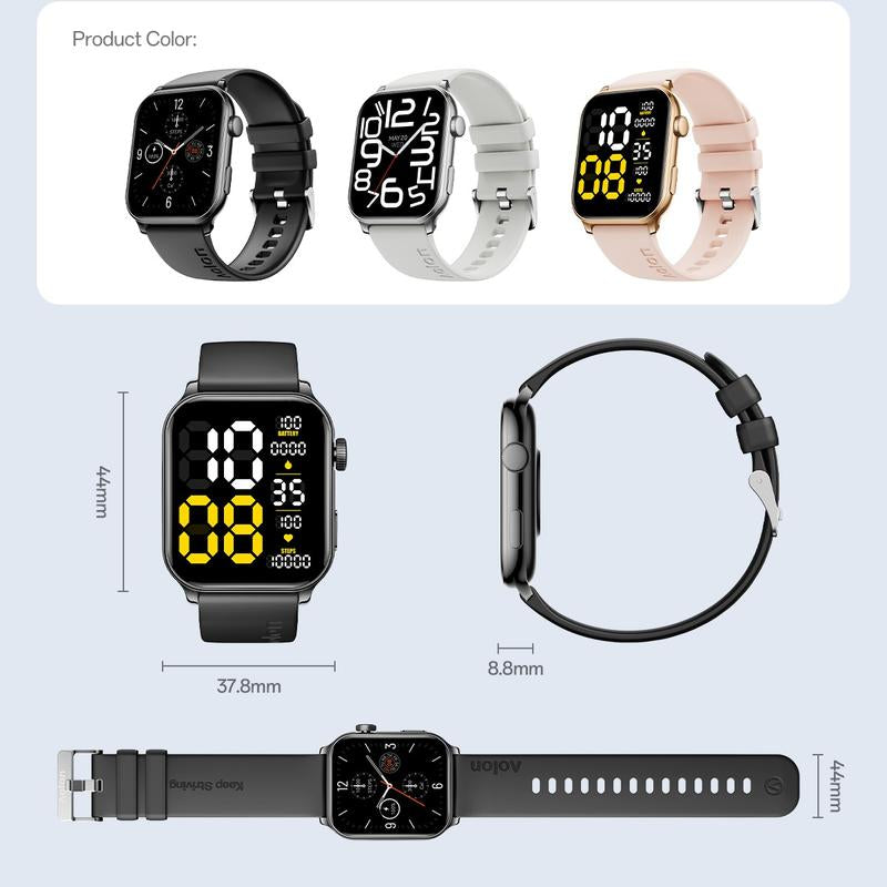 【Amoled】Aolon GTS3 Smart Watch AMOLED Display AOD Bluetooth Calls Blood Oxygen & Heart Rate IP68 Voice Control Bluetooth Smartwatch for Ios Android