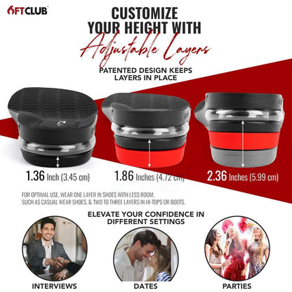 6FT Original Advanced Height Increase Insoles 2.36 Inches (6CM) 3 Layer Air Cushion Comfort Support Discreet Elevation Enhancer Boost Shoe Lifts Taller All Day