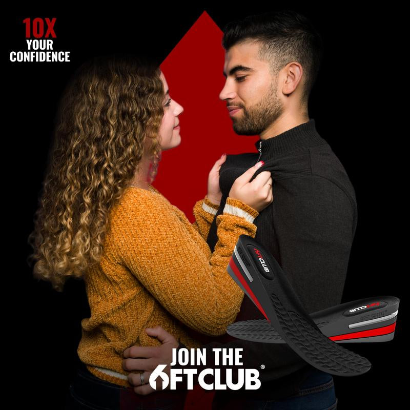 6FT Original Advanced Height Increase Insoles 2.36 Inches (6CM) 3 Layer Air Cushion Comfort Support Discreet Elevation Enhancer Boost Shoe Lifts Taller All Day