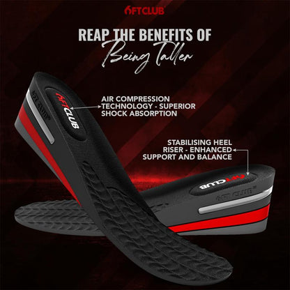 6FT Original Advanced Height Increase Insoles 2.36 Inches (6CM) 3 Layer Air Cushion Comfort Support Discreet Elevation Enhancer Boost Shoe Lifts Taller All Day
