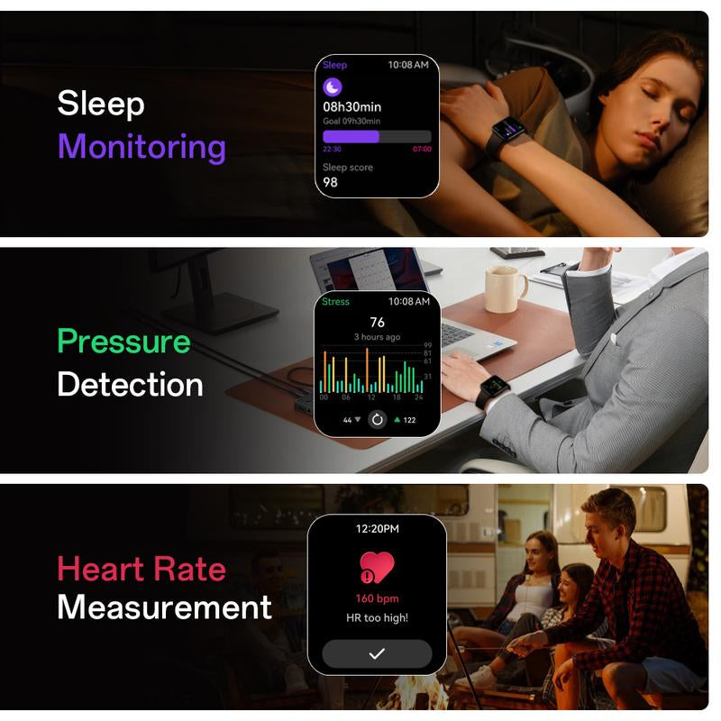 【Amoled】Aolon GTS3 Smart Watch AMOLED Display AOD Bluetooth Calls Blood Oxygen & Heart Rate IP68 Voice Control Bluetooth Smartwatch for Ios Android