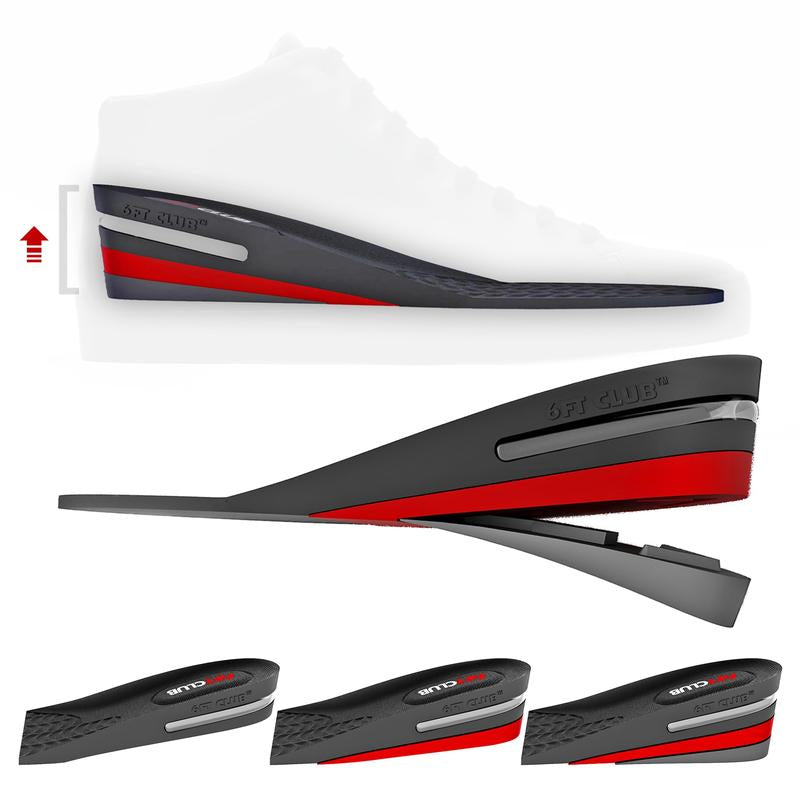 6FT Original Advanced Height Increase Insoles 2.36 Inches (6CM) 3 Layer Air Cushion Comfort Support Discreet Elevation Enhancer Boost Shoe Lifts Taller All Day